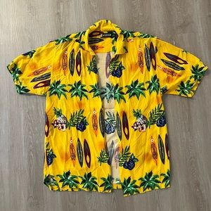 Mens M Vintage Yellow Hawaiian Shirt